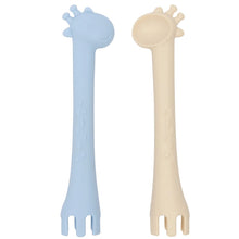 Carregar imagem no visualizador da galeria, Conjunto de talheres les enfants azul e creme